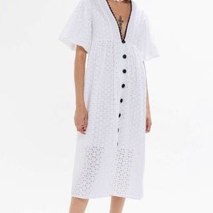 Urban Outfitters white eyelet midi dress NWT